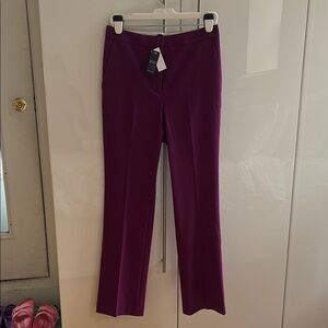 Ann Taylor Purple Pantsuit with Flare and Wide Waistband